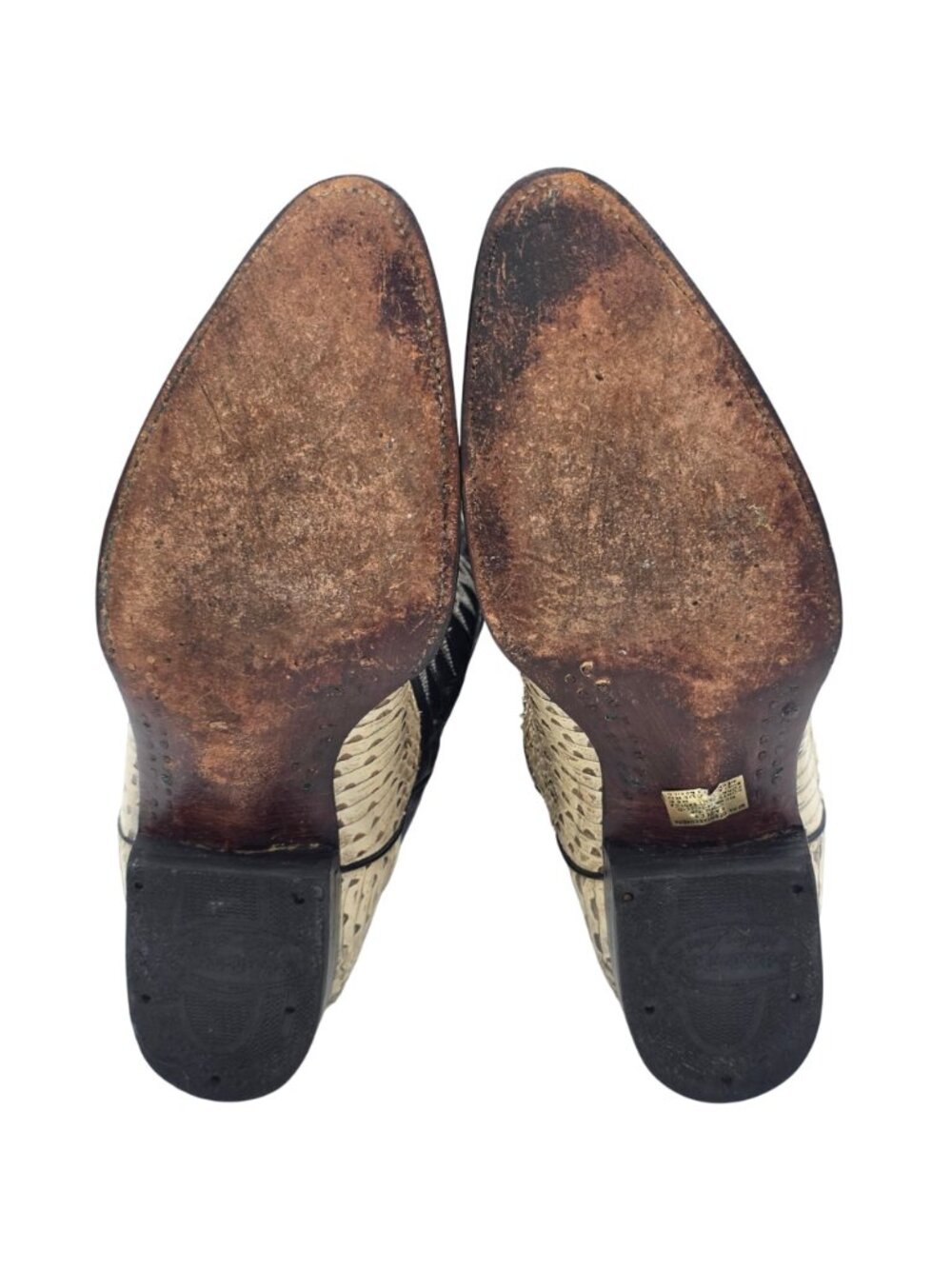 Vintage 10.5 Russel’s Viper Natural Snakeskin Cuadra Exotic Cowboy Western Boots - Picture 5 of 16